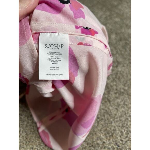 Cabi Pink Floral Poppy Print Tunic Tank Top Blouse Lightweight Size Small - Picture 5 of 8